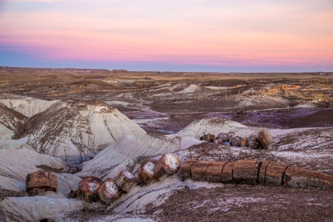 A log breaks along naturally caused fractures at Crystal Forest