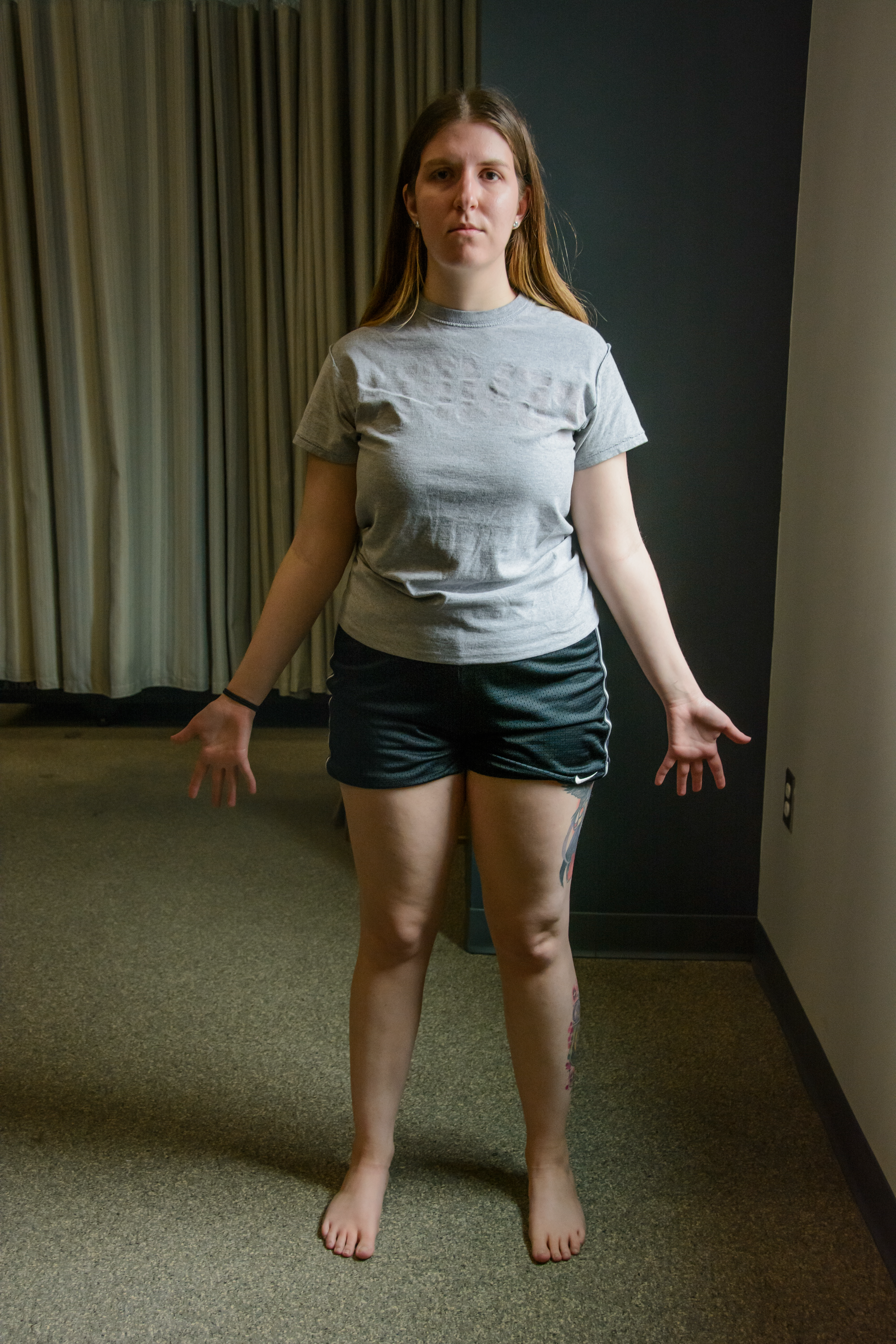 Person standing to show the anterior anatomical position of the human body.